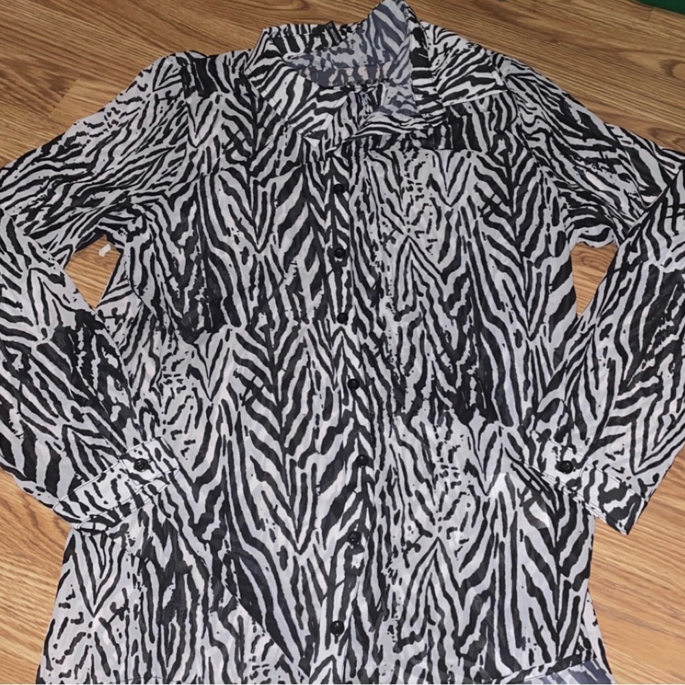 Women Zebra Print Blazer Size: US 8